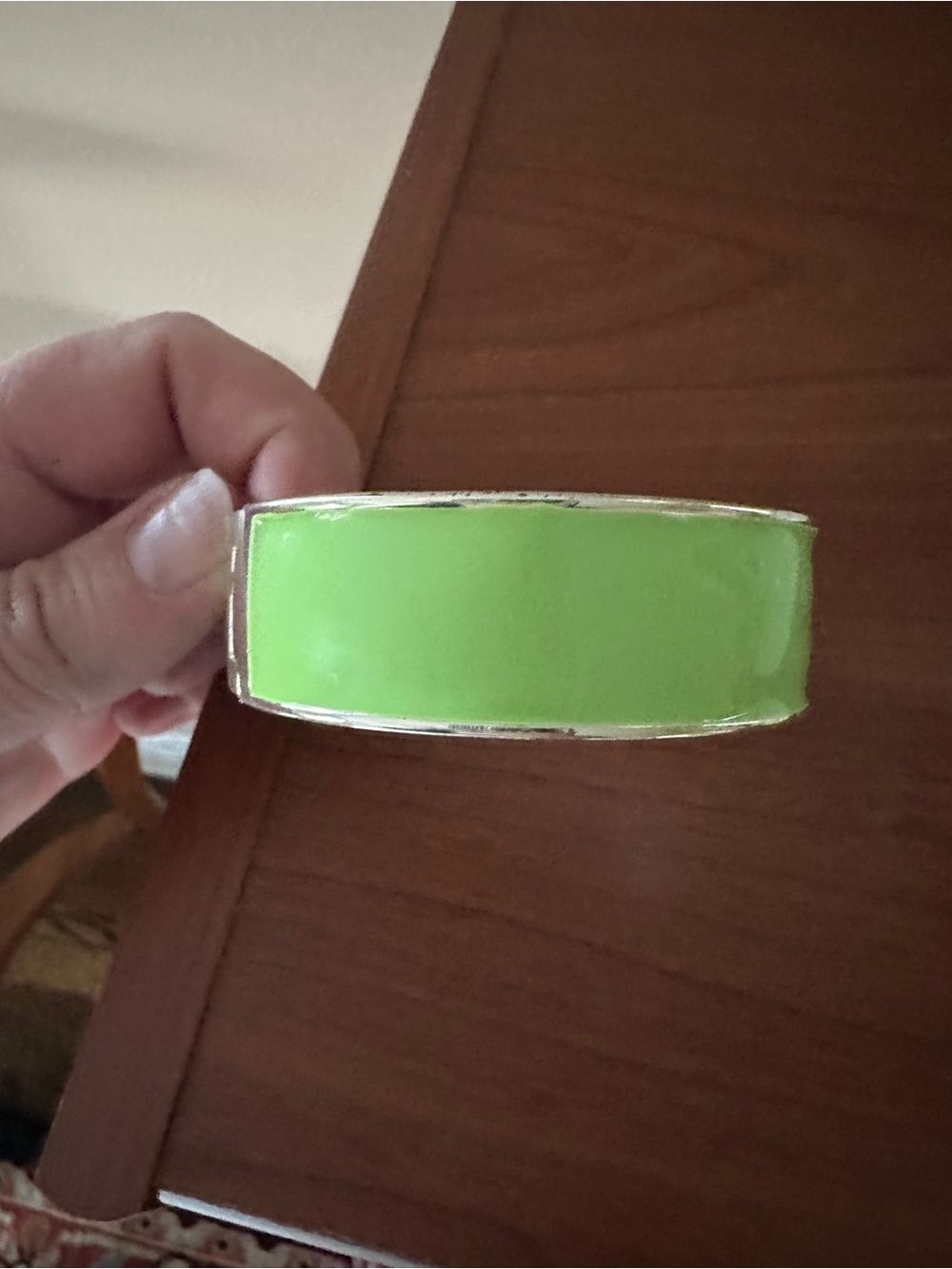 Lime Green Enamel Cuff Bracelet